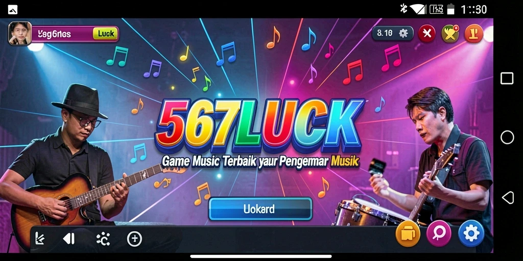 Tampilan gameplay seru 567LUCK dengan berbagai alunan musik.
