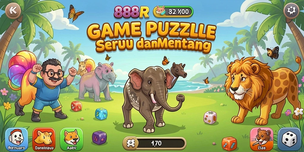 Tampilan gameplay Puzzle yang menantang dan menarik di 888R.