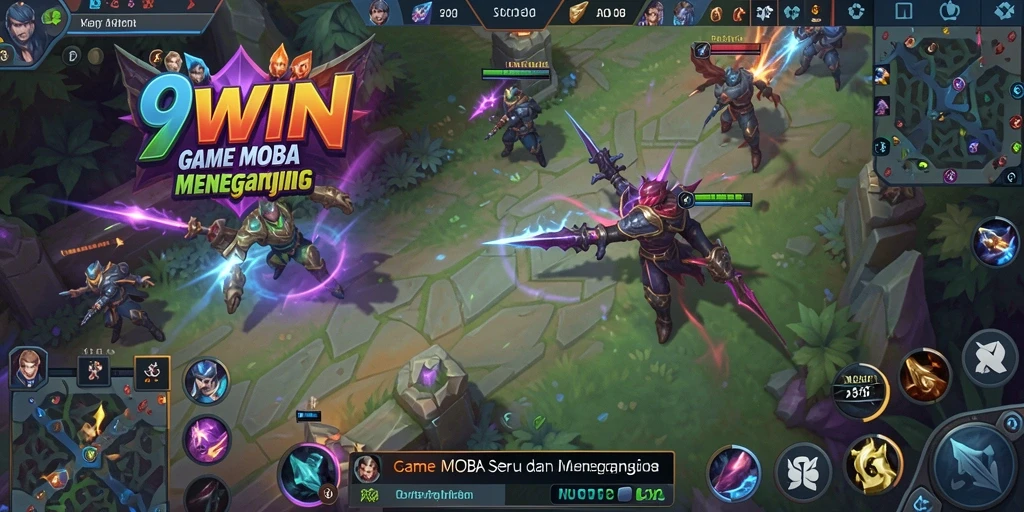 Tampilan gameplay MOBA yang mendebarkan di 9WIN.