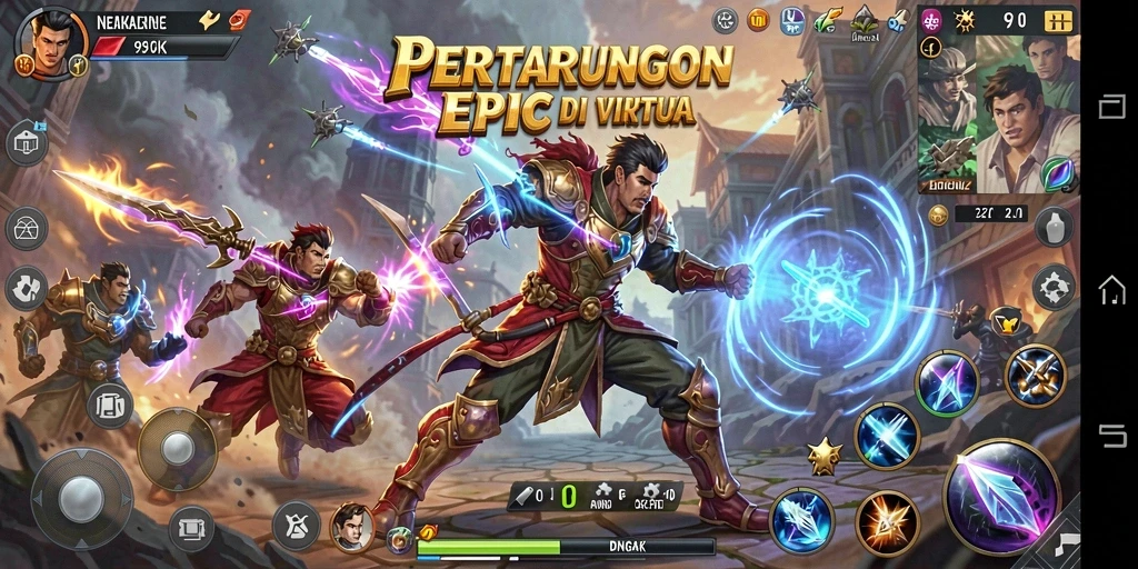 Screenshot <strong>9ZK</strong> menampilkan aksi pertarungan intens di arena.