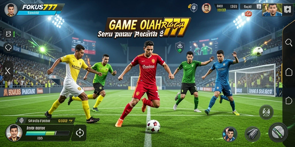 Tangkapan layar dari gameplay FOKUS777 menampilkan pertandingan olahraga yang intens.