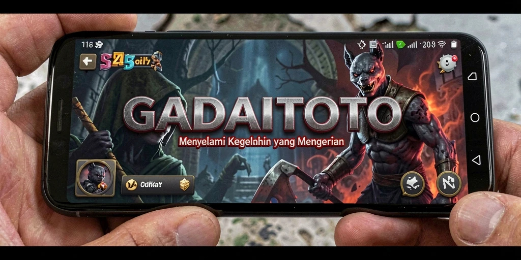 Tangkapan layar gameplay GADAITOTO yang menampilkan suasana horor yang intens.