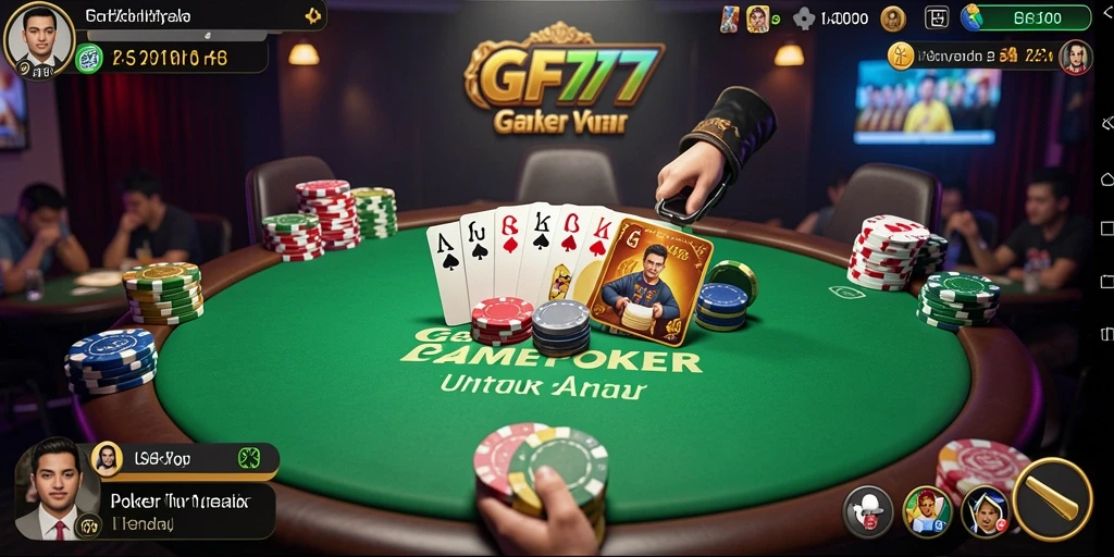 Tampilan gameplay Poker GF777 yang penuh aksi.