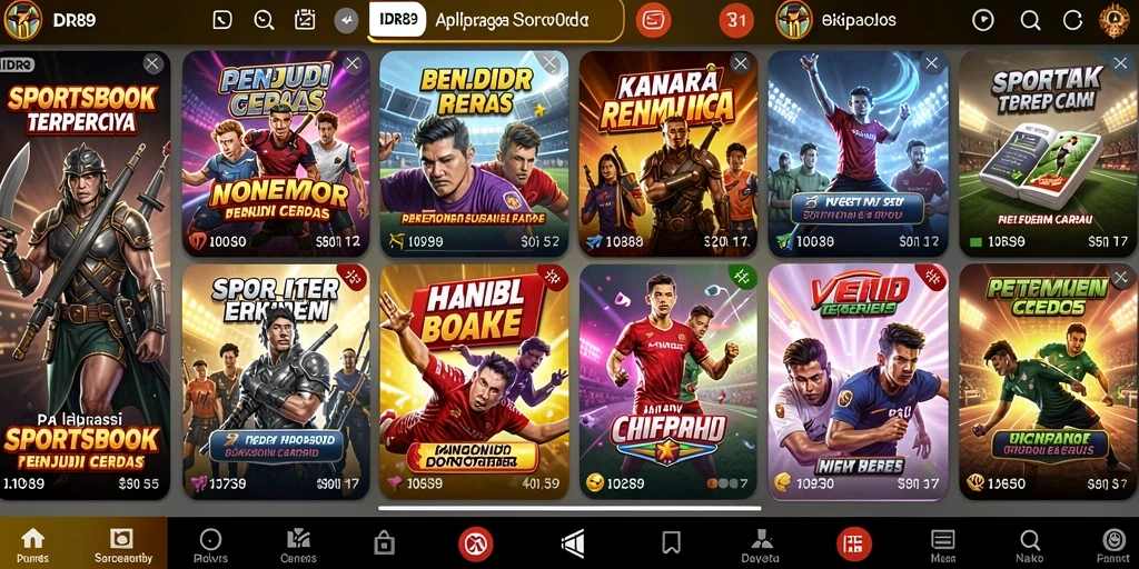 Screenshot utama IDR89 menampilkan pengalaman taruhan yang seru dan interaktif.