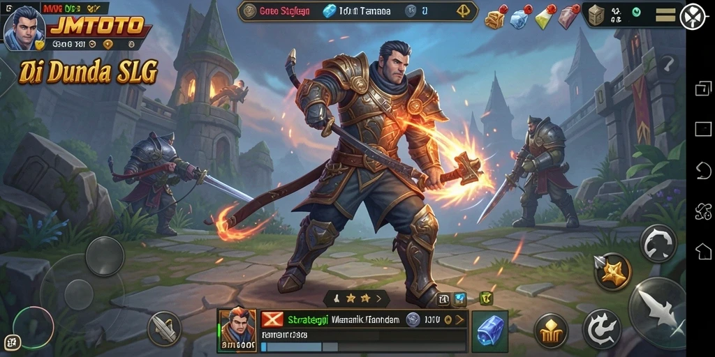 Tampilan gameplay menarik dengan elemen strategi SLG.