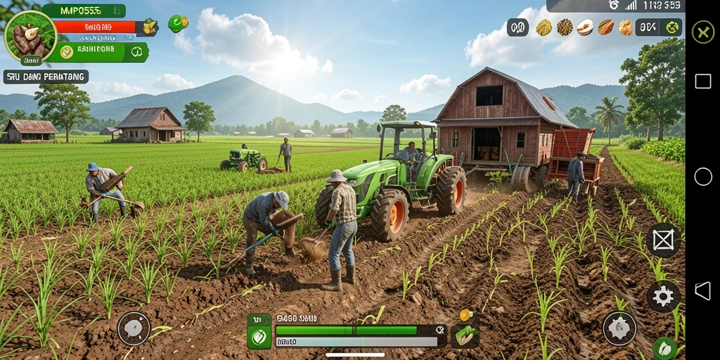 Tangkapan layar MPO555 menampilkan gameplay pertanian yang seru dan mendebarkan.