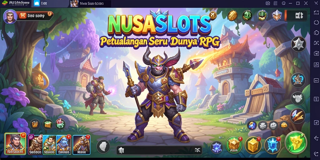 Tampilan gameplay NUSASLOTS yang penuh aksi dan strategi RPG.