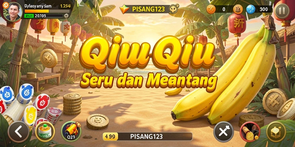 Screenshot PISANG123 menampilkan aksi seru permainan QiuQiu.