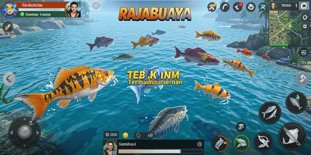 Tampilan gameplay seru RAJABUAYA saat menangkap ikan.
