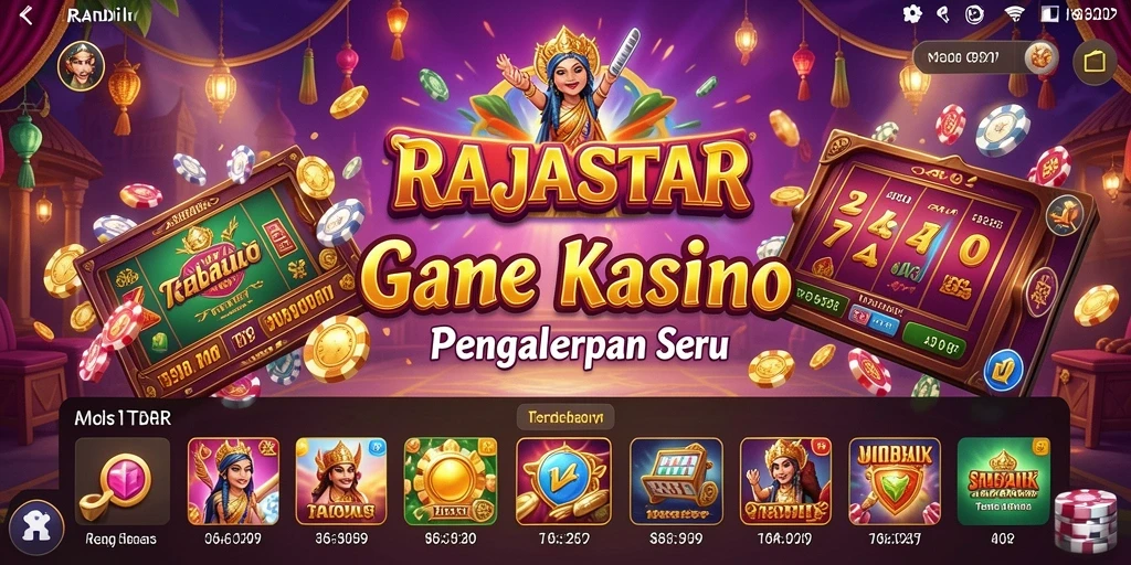 Screenshot gameplay RAJASTAR yang menunjukkan keseruan bermain Kasino.