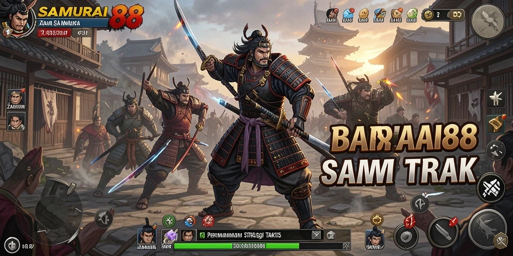 Tangkapan layar utama <strong>SAMURAI88</strong> menampilkan aksi strategi menegangkan di medan perang.